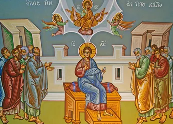 Cristo sentado, mural del Monasterio de Kykkos, Chipre